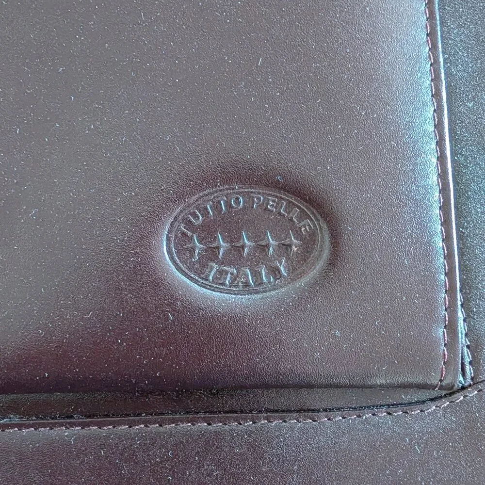 LNWOT Made in Italy Dark Brown Leather Briefcase Tutto Pelle MSRP $900